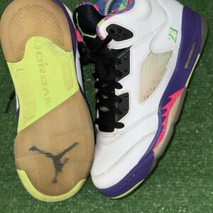 Jordan Sneakers White and Purple Classic Design